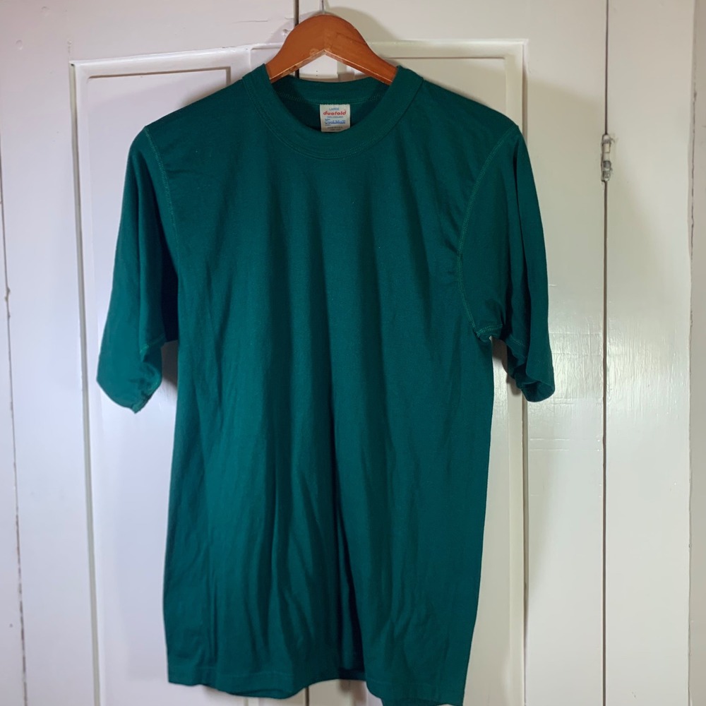 Duofold Mens Green CoolMax Performance T-Shirt Short Sleeve Crew Neck Large USA